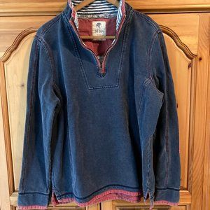 Fat Face The Iconic Airlie 1/4 Zip Pullover Sweatshirt Navy/Burgundy XL EUC